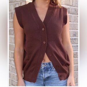Olivaceous Women's Chocolate Brown Sweater Vest new 🆕